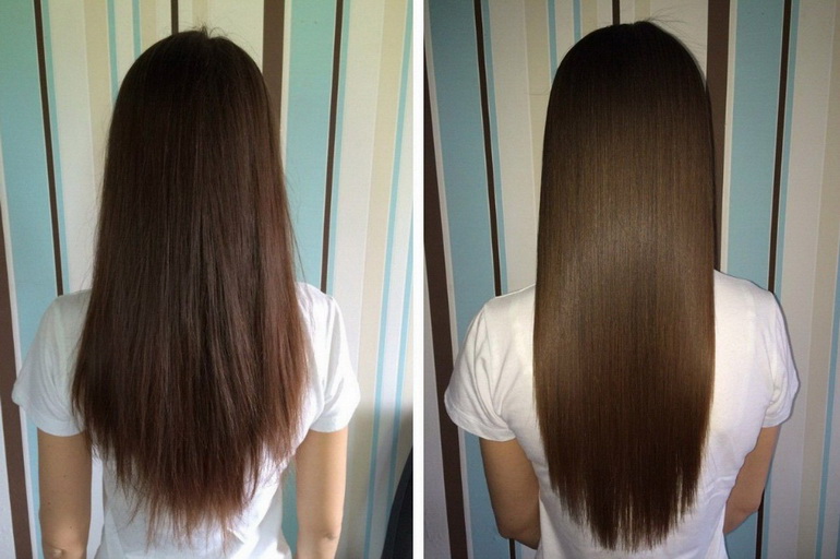 полировка волос: до и после